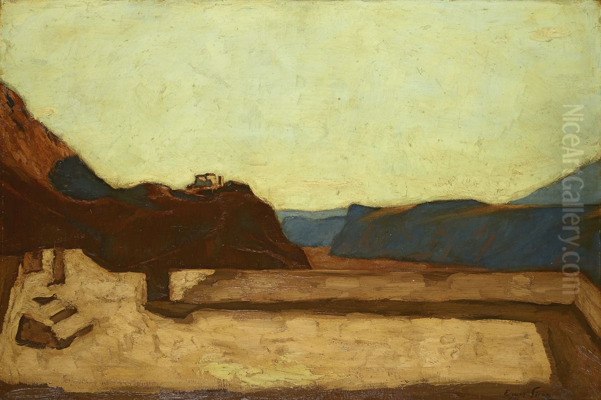 Am Kalvarienberg in Bozen Oil Painting by Albin Egger-Lienz