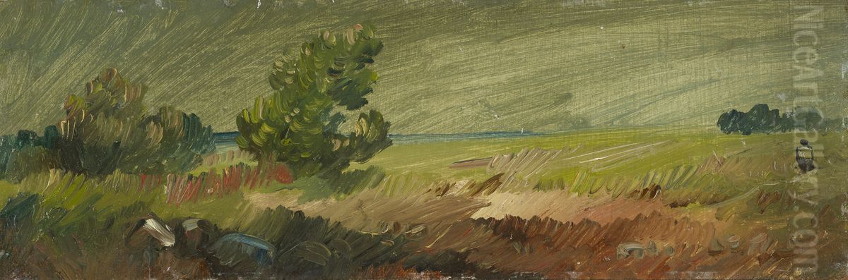 Niedersachsische Landschaft Oil Painting by Wilhelm Busch