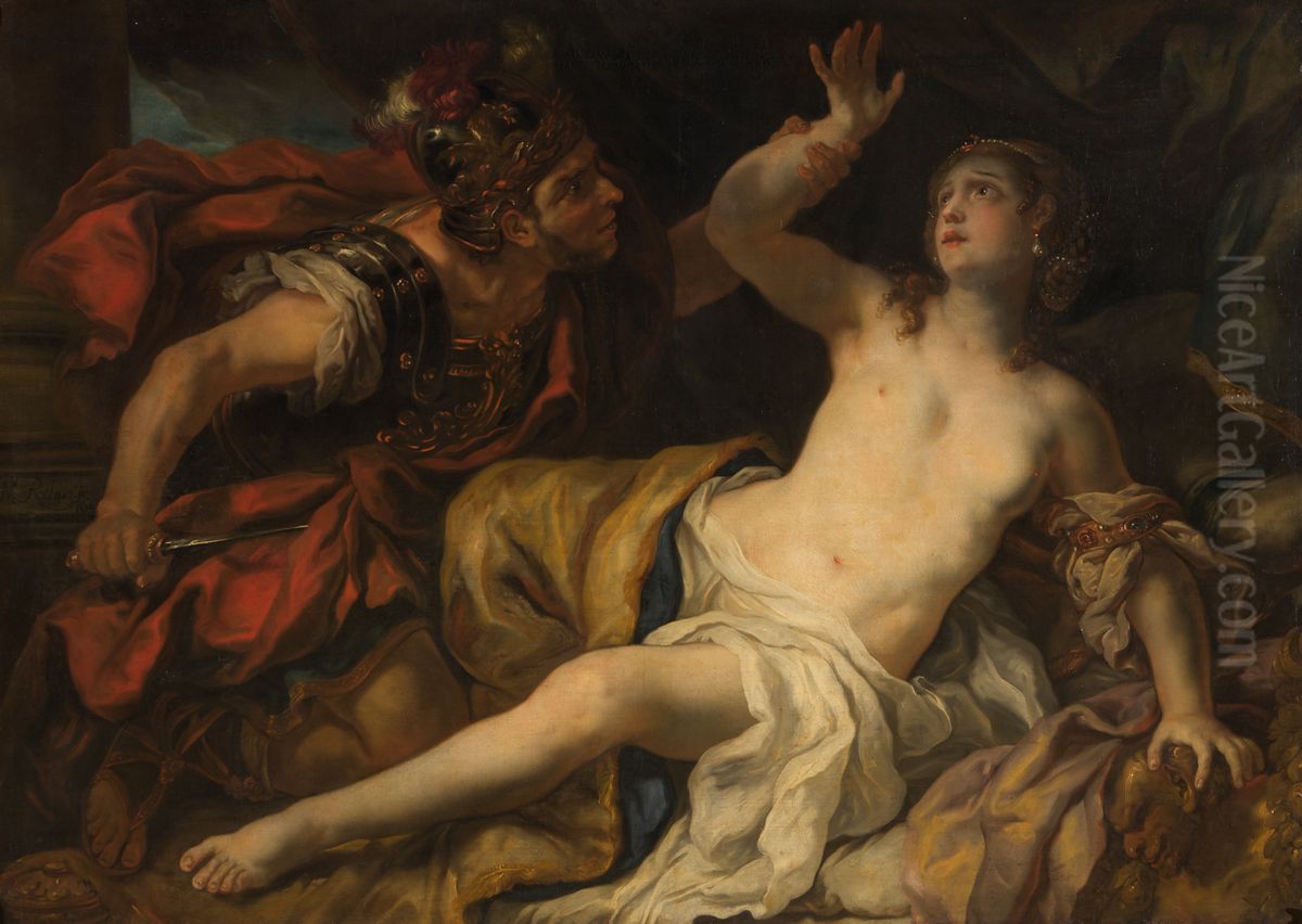 Tarquin and Lucretia Oil Painting by Johann Michael Rottmayr