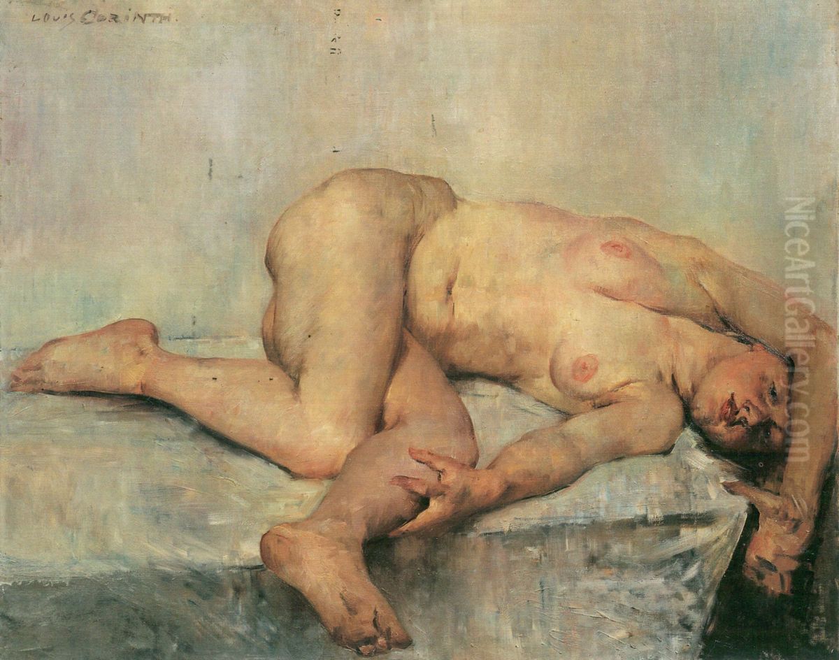 Reclining nude Oil Painting by Lovis (Franz Heinrich Louis) Corinth