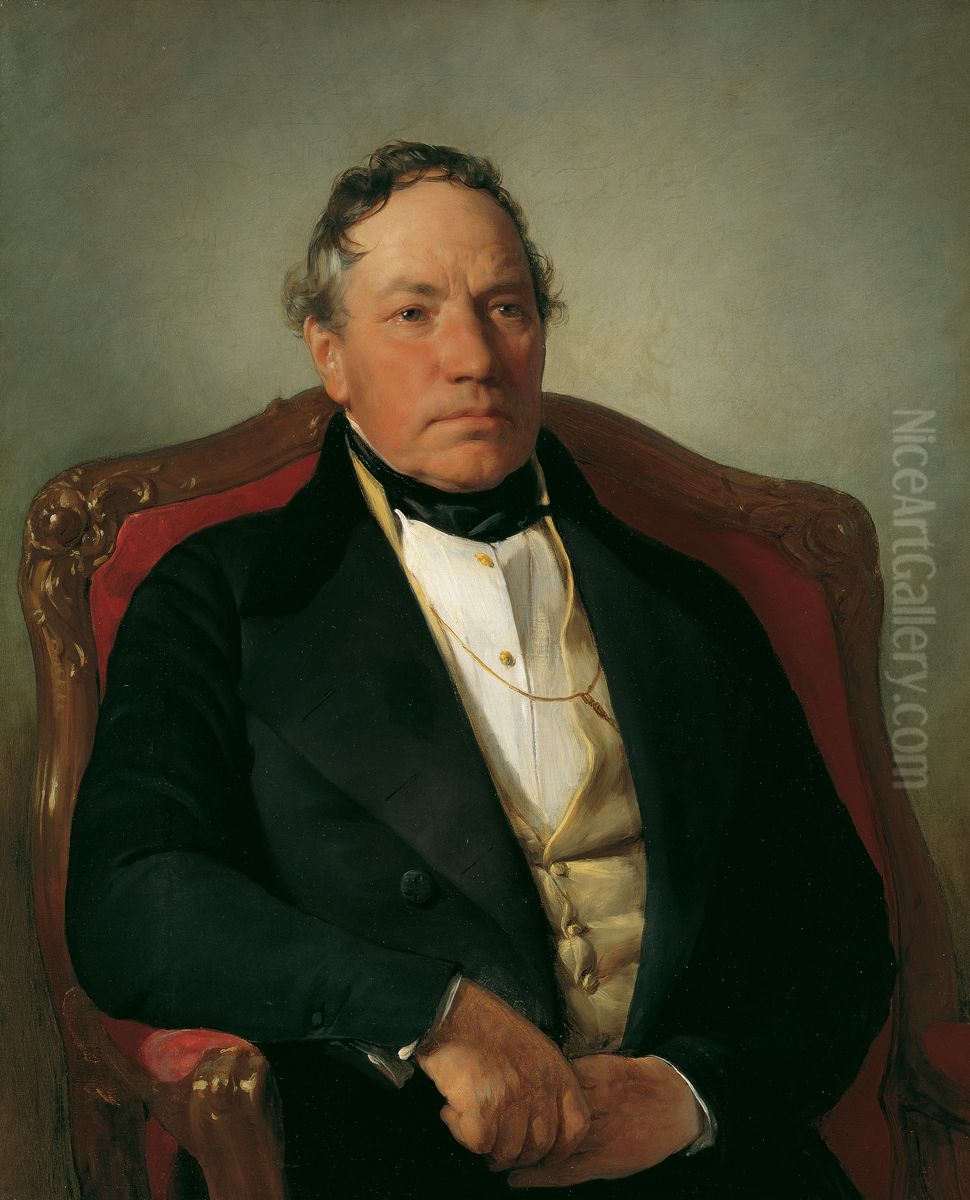 Der Industrielle Johann Nepomuk Reithoffer Oil Painting by Friedrich von Amerling