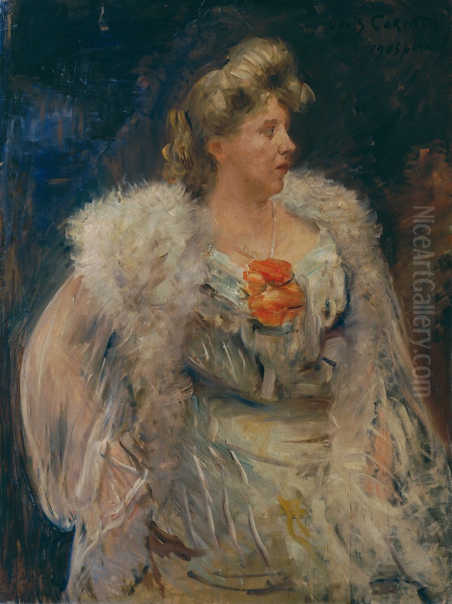 Portrait of Miss Halbe Oil Painting by Lovis (Franz Heinrich Louis) Corinth