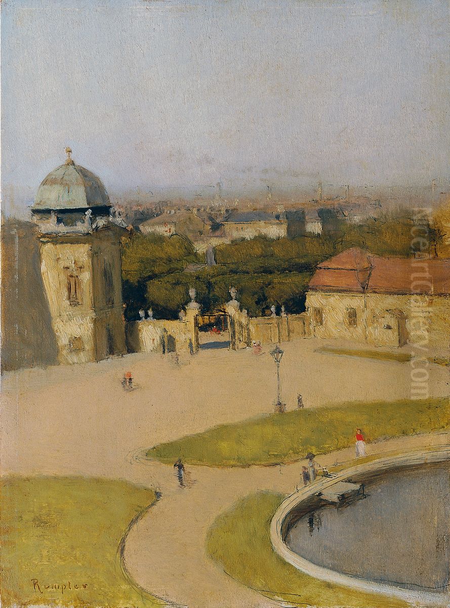 Blick von Sudwest auf das Obere Belvedere Oil Painting by Franz Rumpler