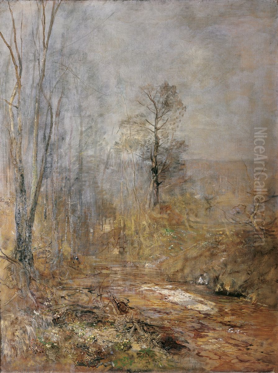 Marzstimmung - Vorfruhling im Wienerwald Oil Painting by Emil Jakob Schindler
