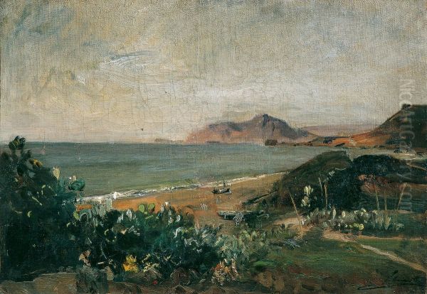 Das Ionische Meer bei Korfu Oil Painting by Emil Jakob Schindler