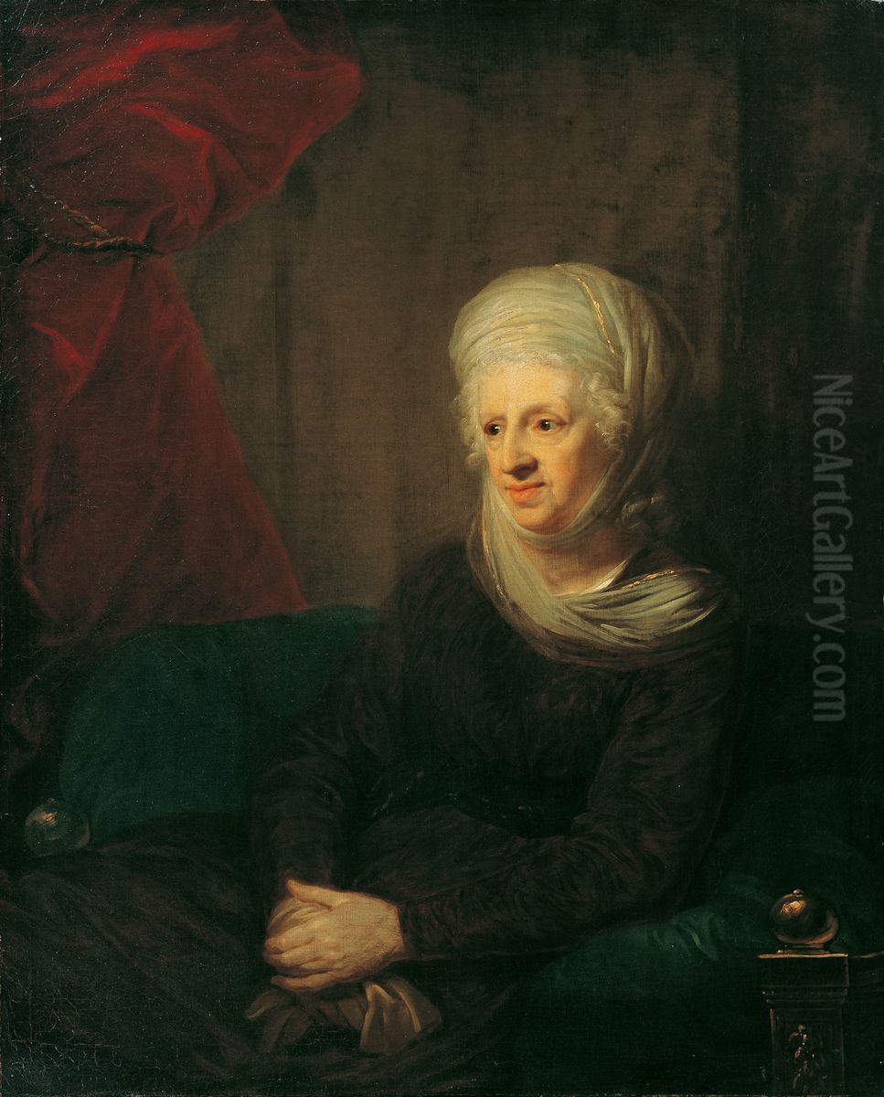 Eine alte Dame (Frau von Weinbrenner) Oil Painting by Josef Grassi