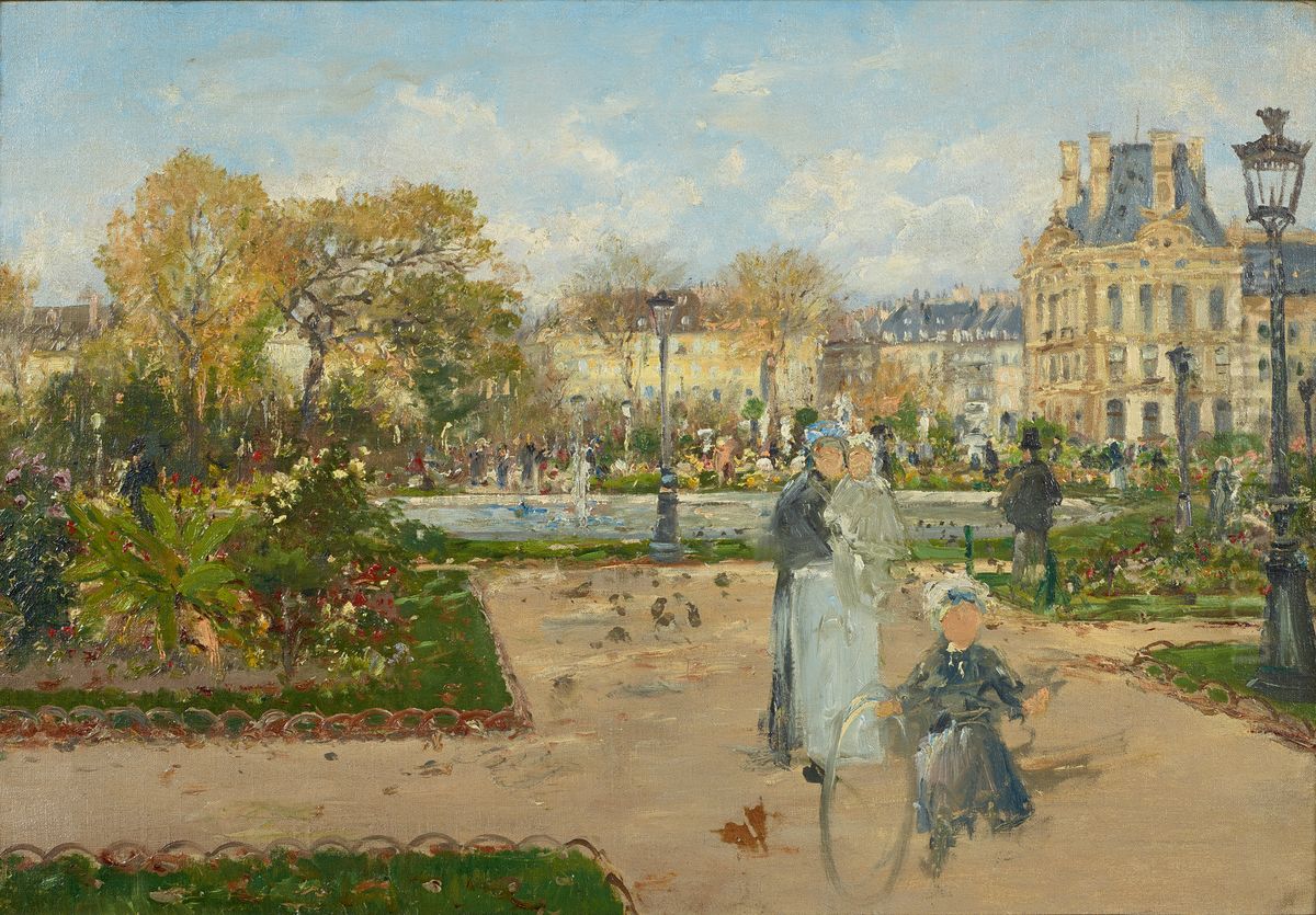 In the Tuileries Oil Painting by Theodor von Hormann