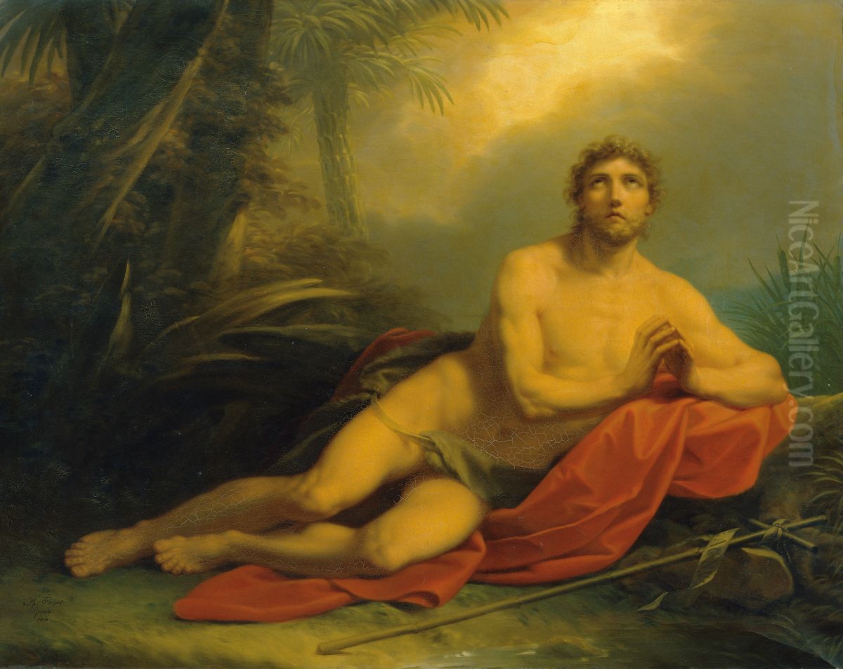 Johannes in der Wuste Oil Painting by Heinrich Fuger