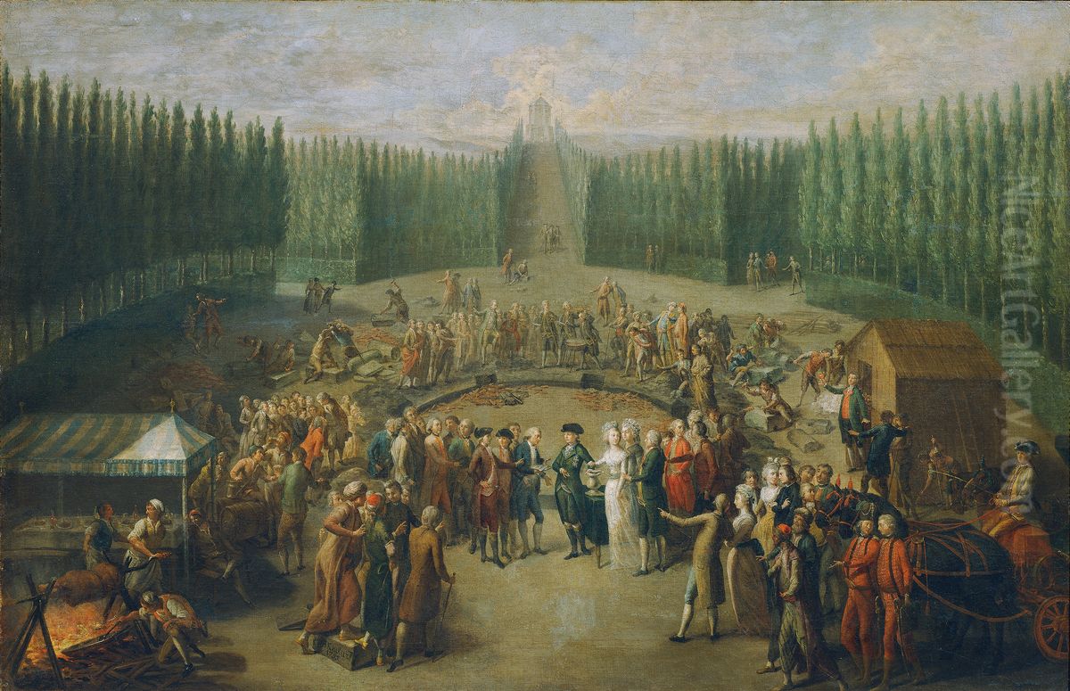 Die Grundsteinlegung des Concordiatempels in Laxenburg Oil Painting by Martin Knoller