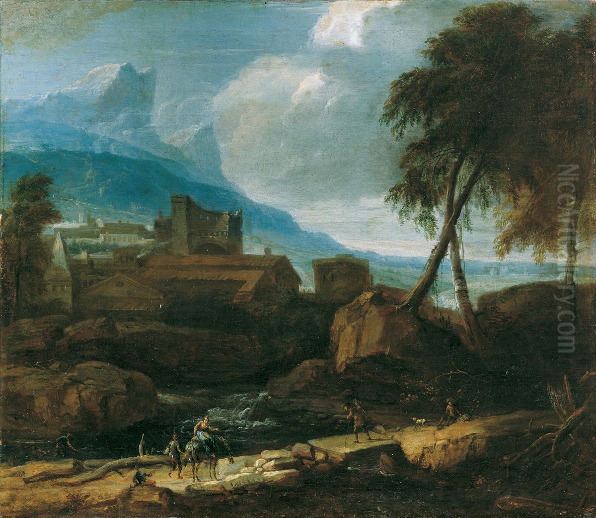 Ideale Landschaft Oil Painting by David Richter the Elder