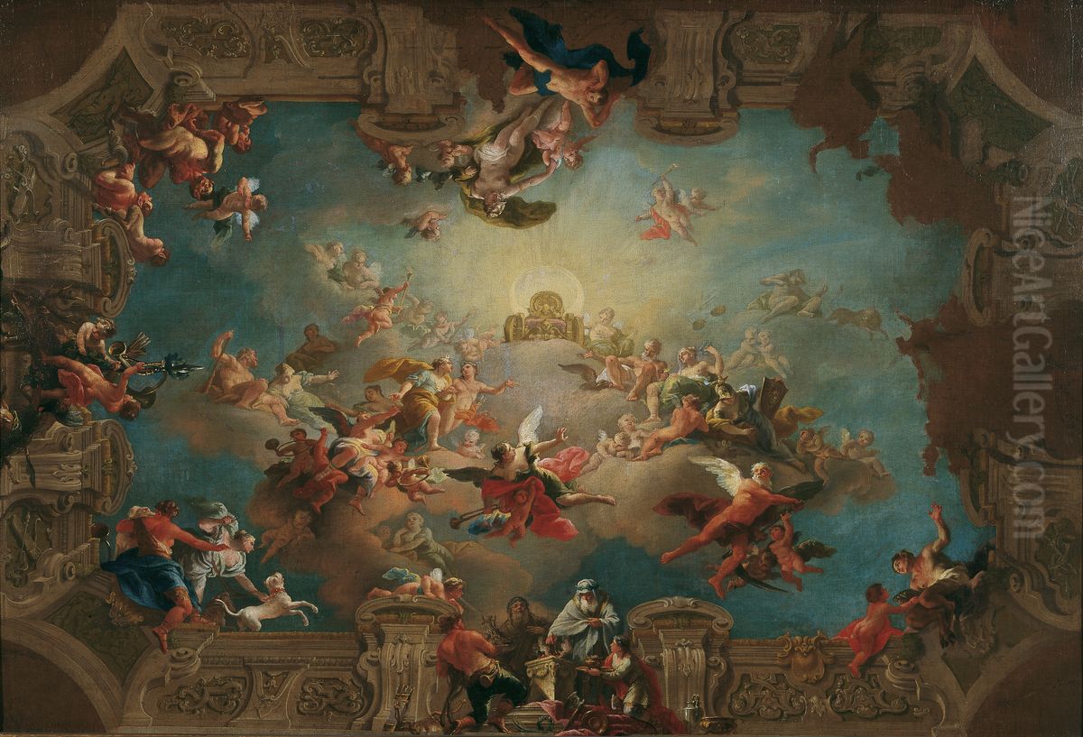 Aufnahme Dianas in den Olymp Oil Painting by Daniel Gran