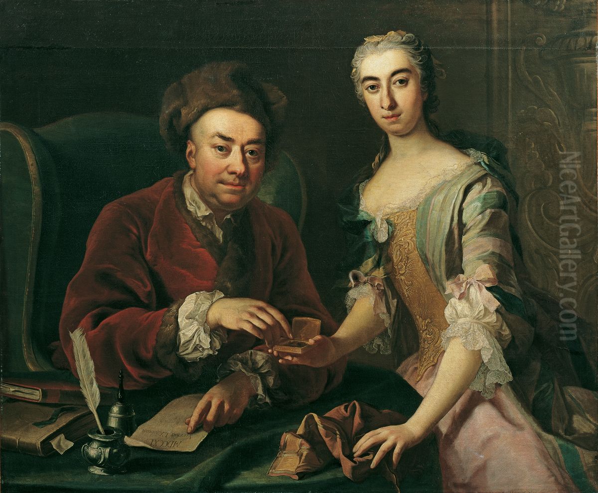 Double Portrait Oil Painting by Martin Van Meytens