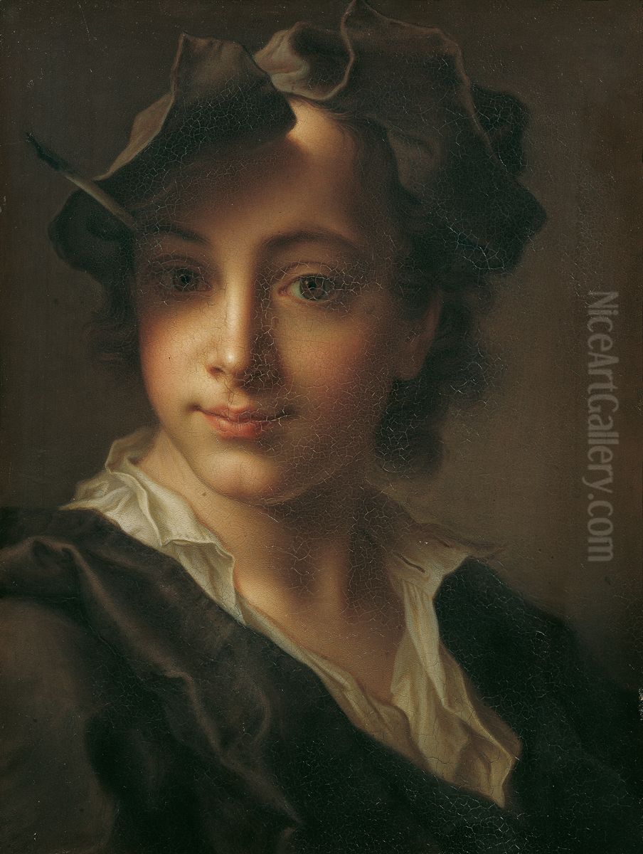 Knabenbildnis Oil Painting by Christian Seybold