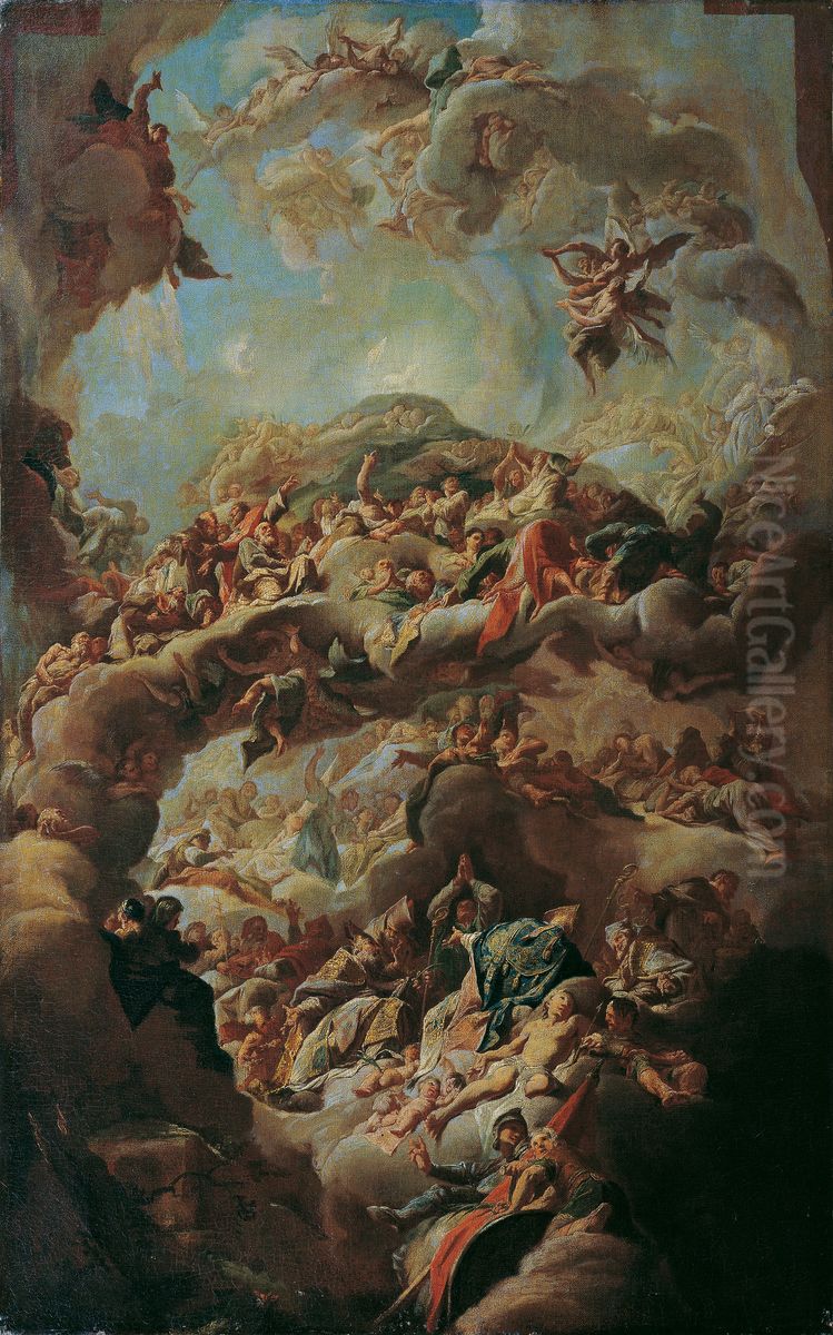 Die Anbetung des Lammes durch die 24 Altesten Oil Painting by Paul Troger