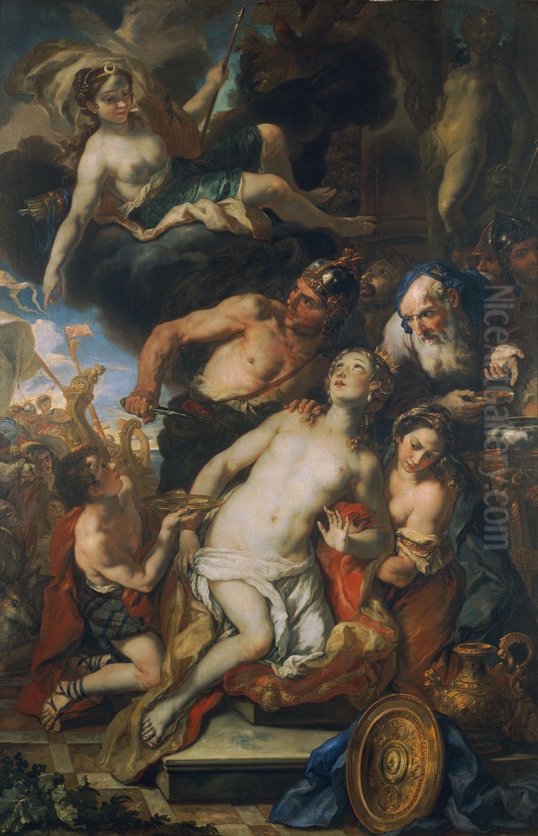 The Sacrifice of Iphigenia Oil Painting by Johann Michael Rottmayr
