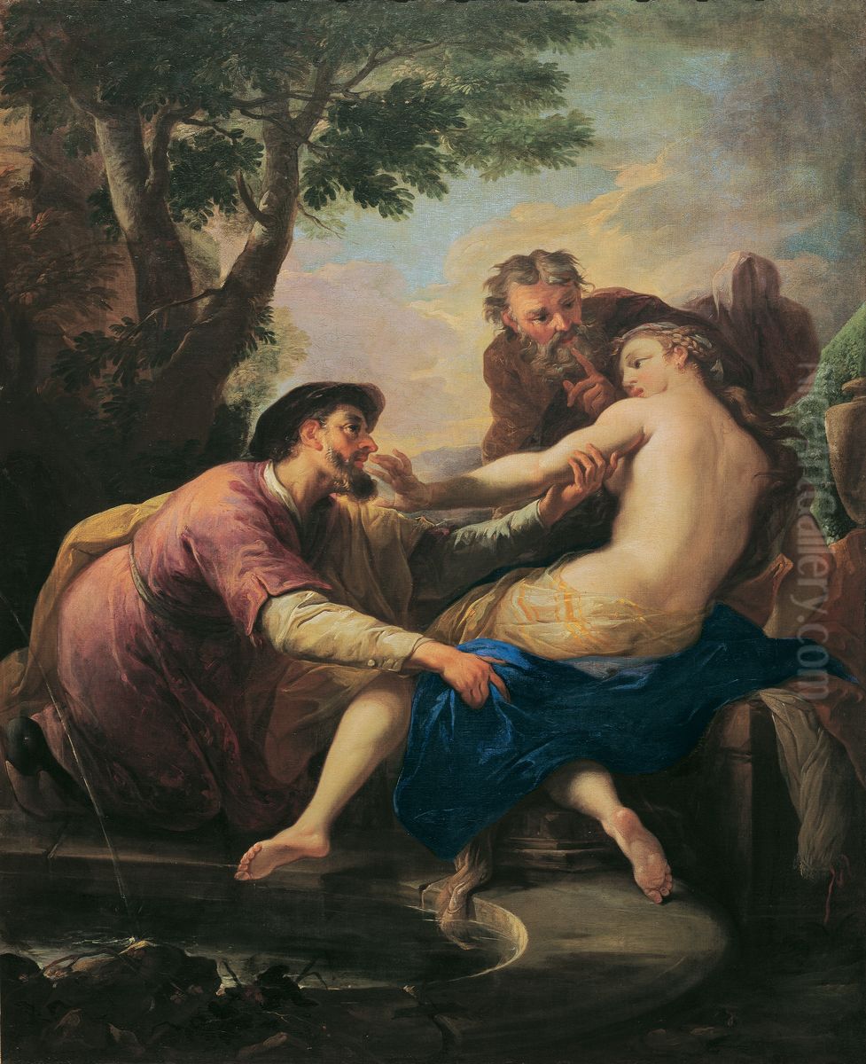 Susanna und die beiden Alten Oil Painting by Martino Altomonte