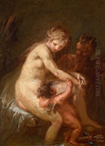 Nymphe und Faun mit Amor