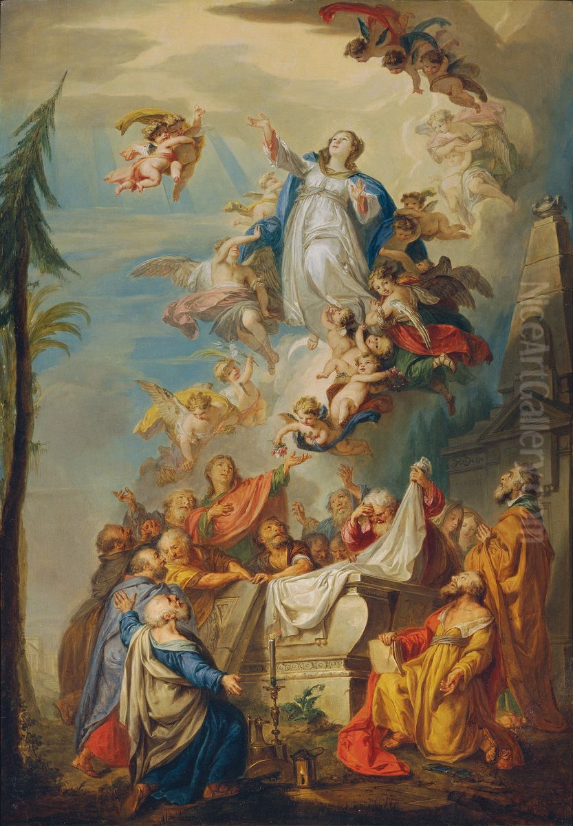 Himmelfahrt Mariens Oil Painting by Vinzenz Fischer