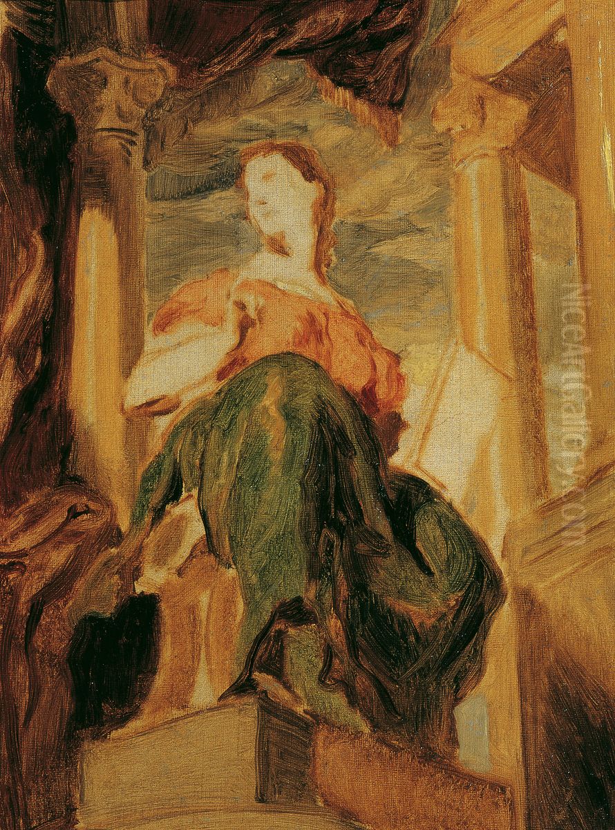 Die Muse Clio Oil Painting by Hans (Johann von Strasiripka) Canon