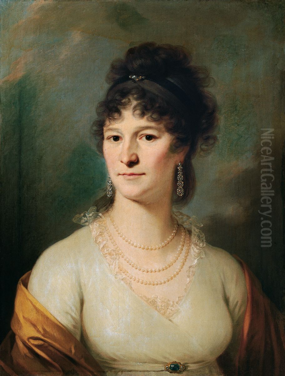 Brustbild einer Dame Oil Painting by Johann Baptist von Lampi the Elder
