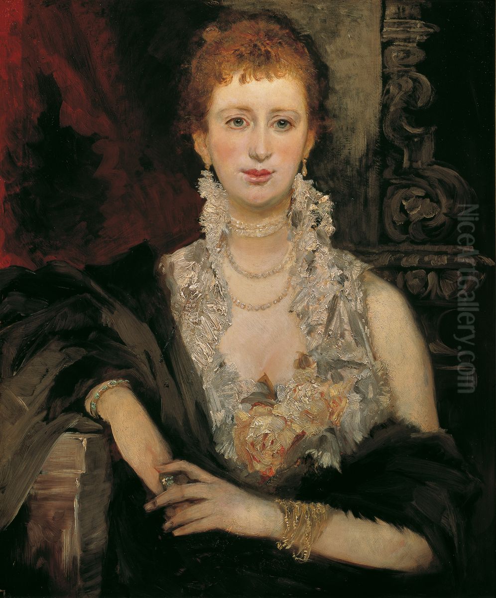 Clothilde Beer Oil Painting by Hans Makart