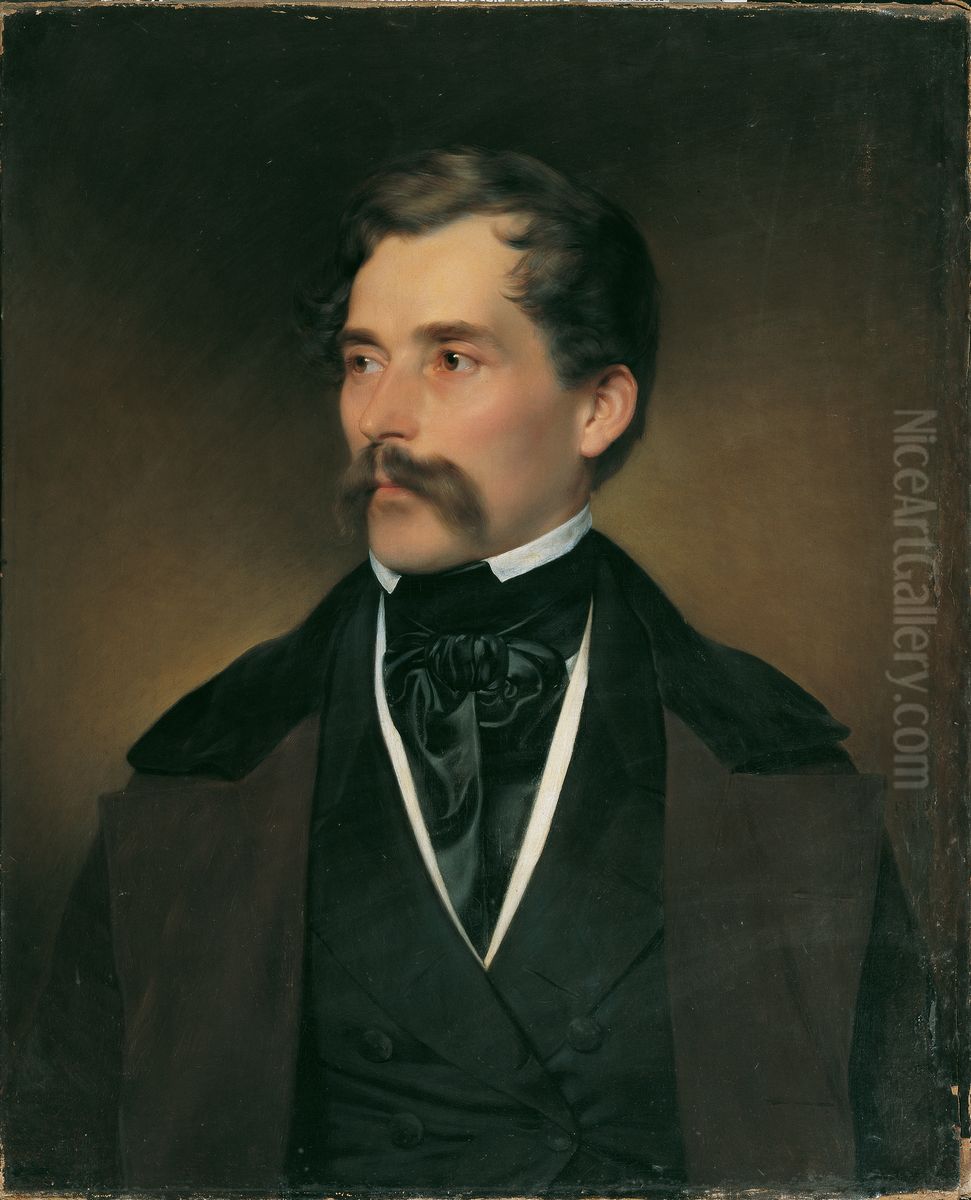 Portrat eines grauhaarigen Herrn mit Schnurrbart Oil Painting by Franz Eybl