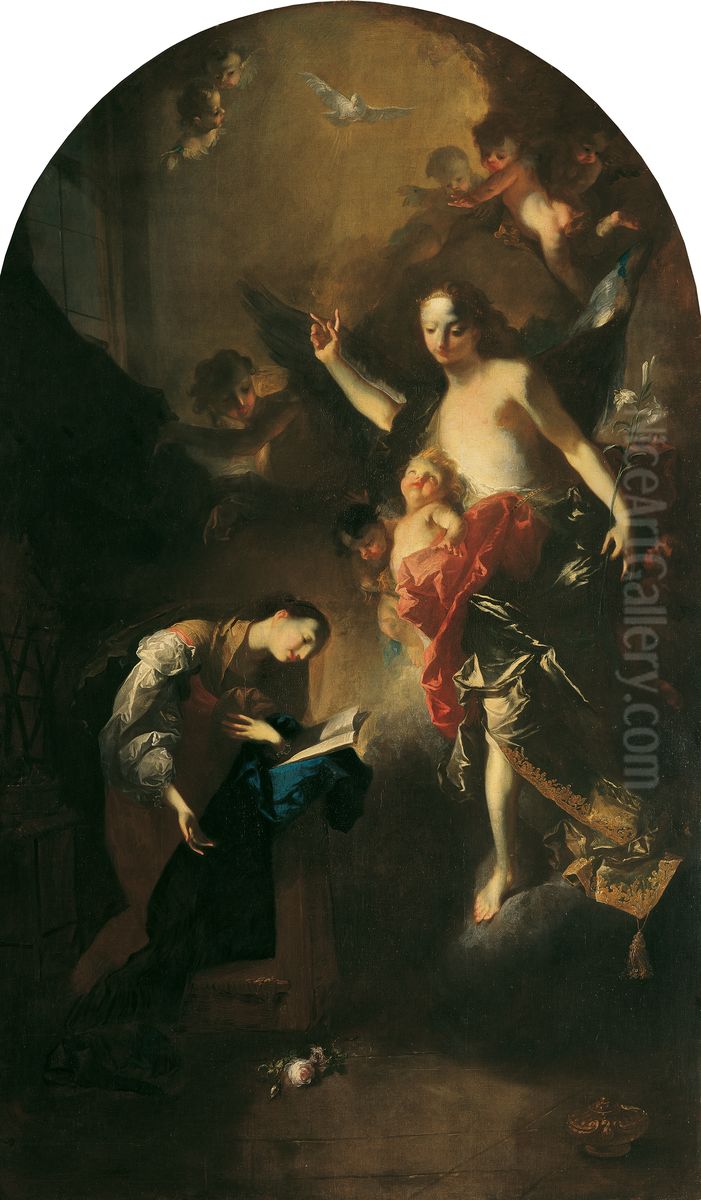 Annunciation to Mary Oil Painting by Franz Anton Maulbertsch
