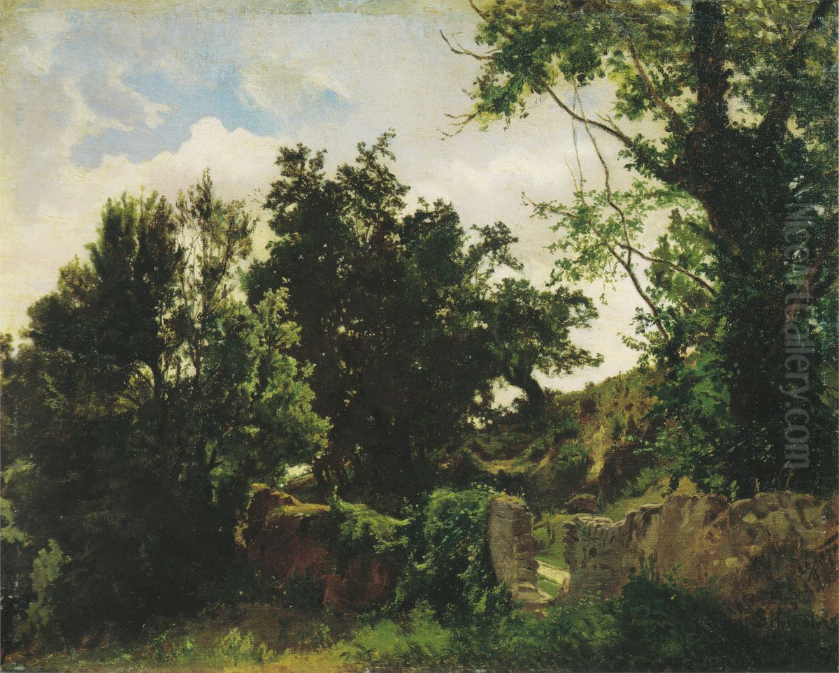Schlossmauer in Plankenberg Oil Painting by Emil Jakob Schindler