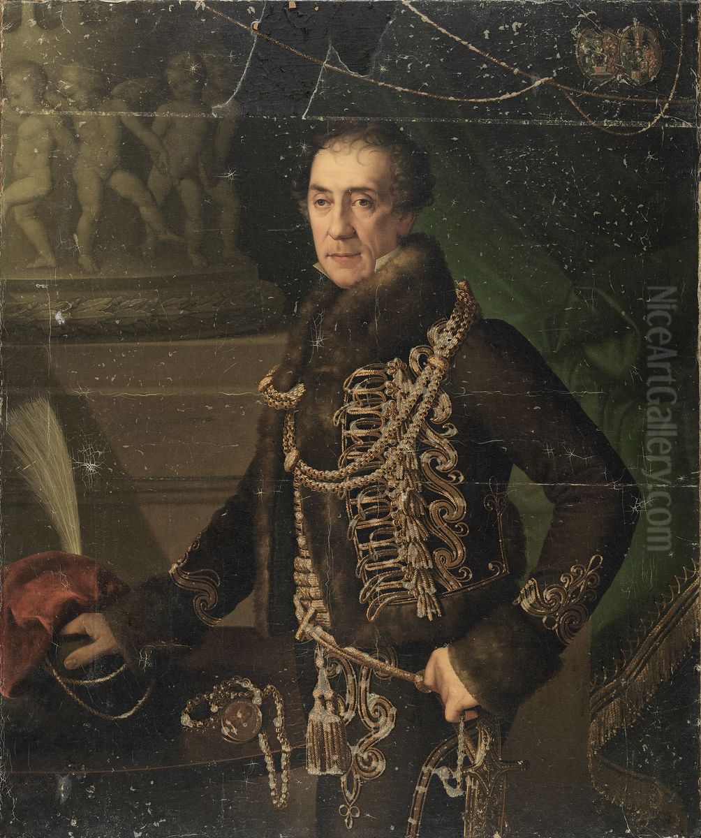 Der Patrizialrat und Stadtkanzler von Fiume, Vincenzo Nobile de Terzi Oil Painting by Giuseppe Tominz