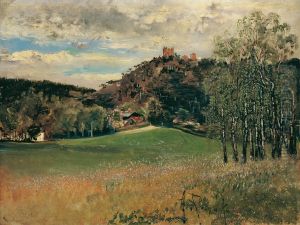 Die Meiereiwiese in der Vorderbruhl mit der Ruine Modling