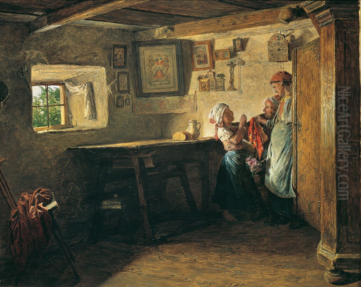 Der alte Kasten Oil Painting by Ferdinand Georg Waldmuller