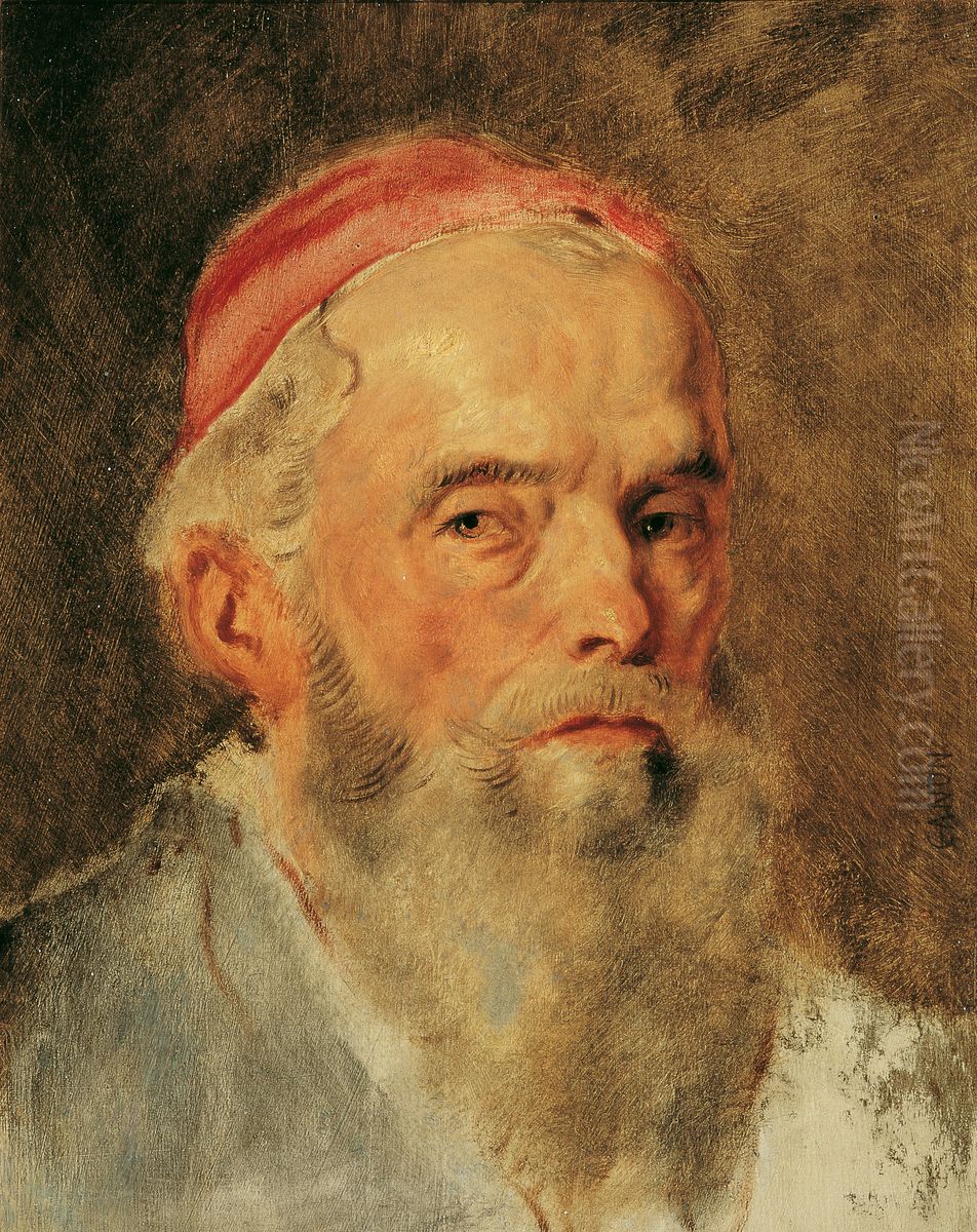 Kopfstudie zur Loge Johannis Oil Painting by Hans (Johann von Strasiripka) Canon