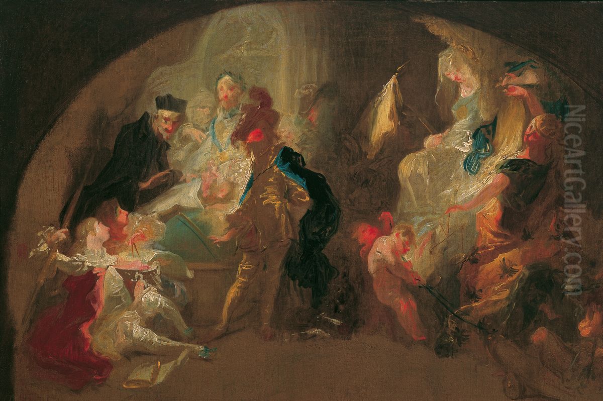 Allegorie auf die Erziehung eines Kavaliers Oil Painting by Franz Anton Maulbertsch