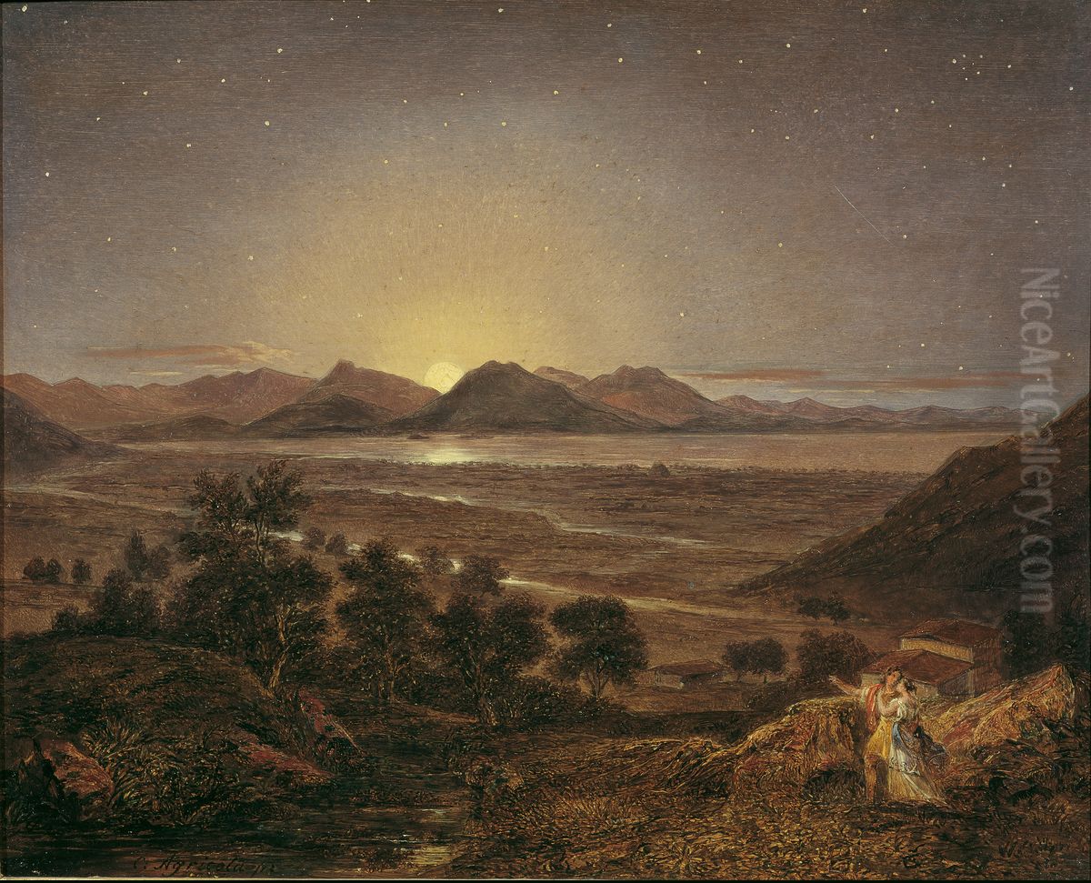Marathon bei Mondbeleuchtung Oil Painting by Karl Agricola