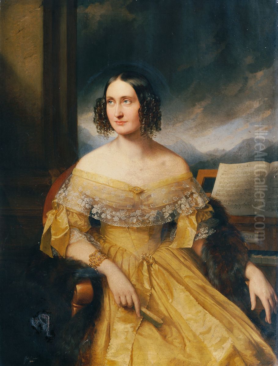 Friederike Benesch Oil Painting by Eduard Ender