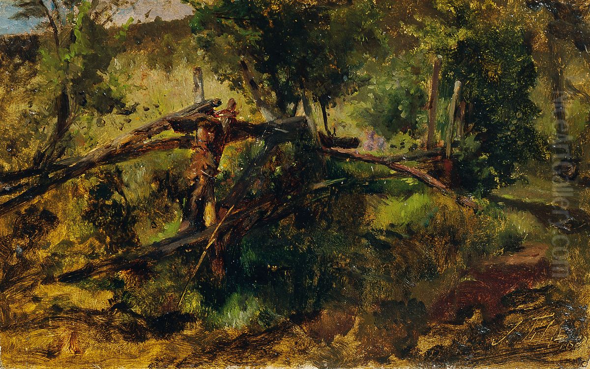 Waldweg mit Zaun Oil Painting by Johann Till the Younger