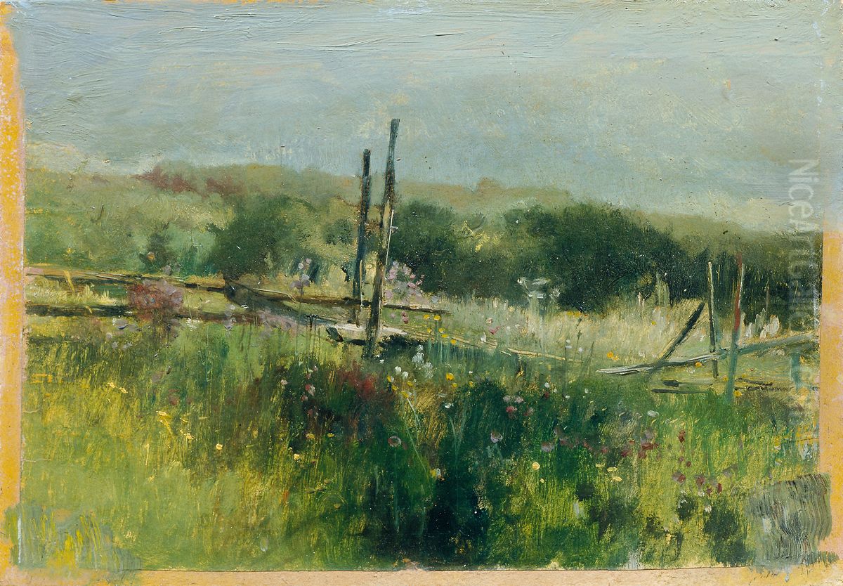 Wiese mit Zaun Oil Painting by Johann Till the Younger