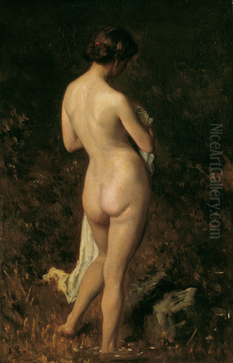 Badende Oil Painting by August von Pettenkofen
