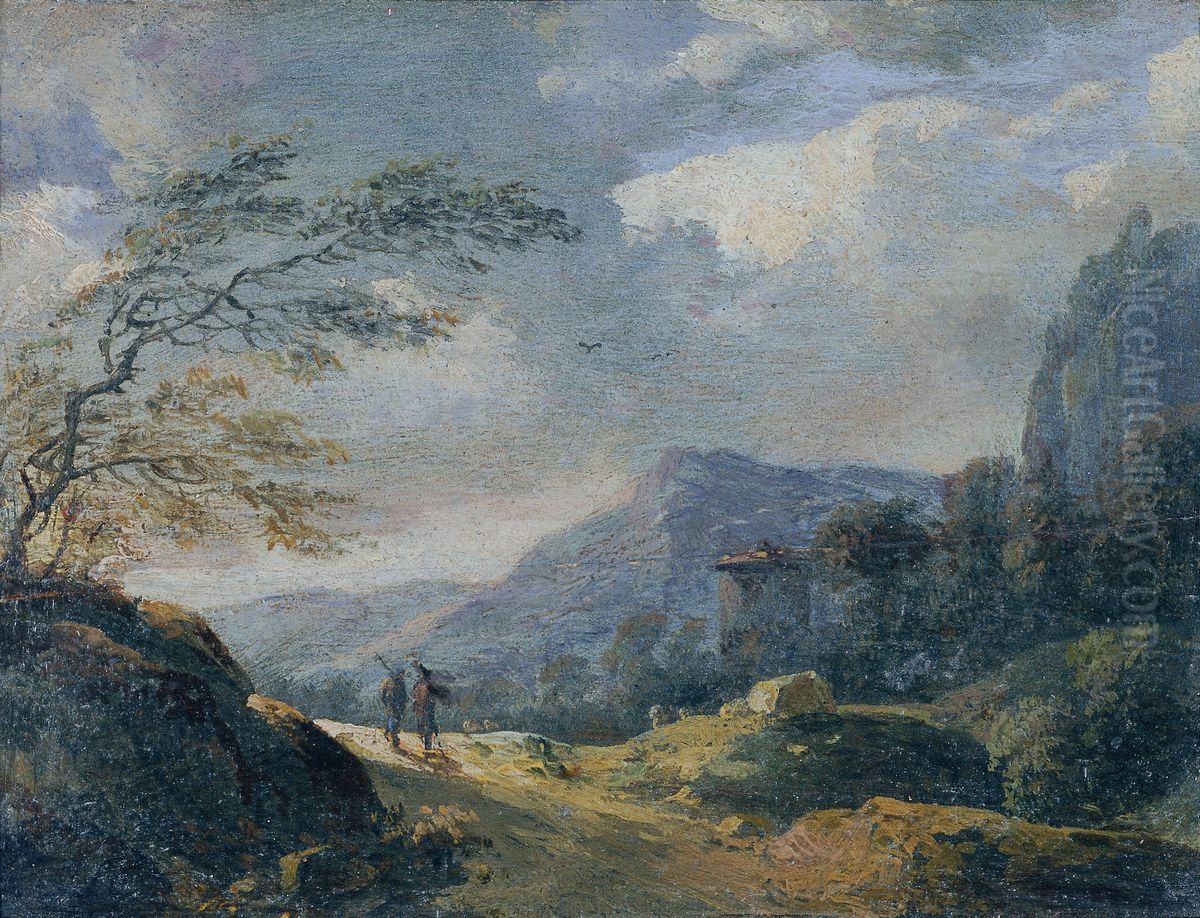Kleine Gebirgslandschaft Oil Painting by Johann Christian Brand