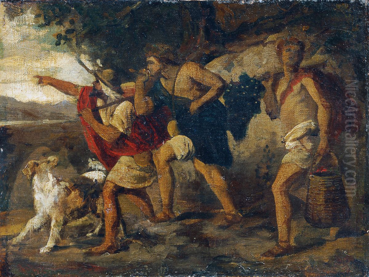 Die Kundschafter mit der Traube Oil Painting by Carl Rahl