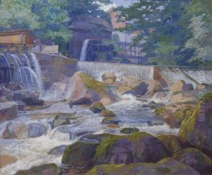 Flusswehr mit Muhle, Klam bei Grein
