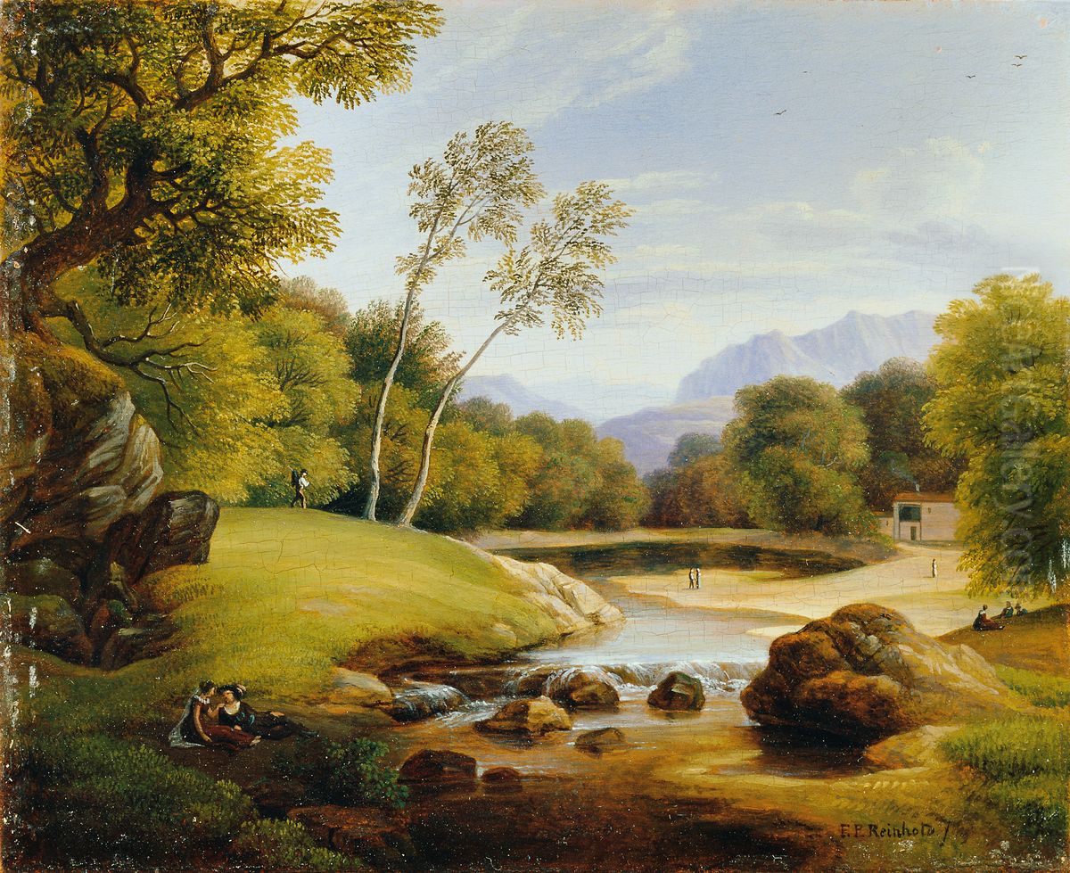 Paar in Landschaft Oil Painting by Friedrich Philipp Reinhold