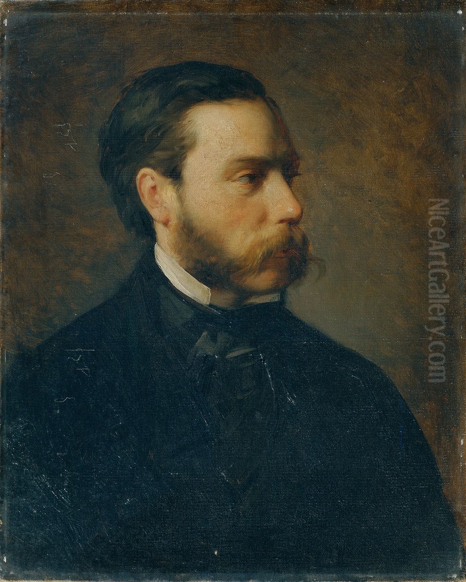 Der Kunsthandler Georg Plach Oil Painting by Carl Rahl