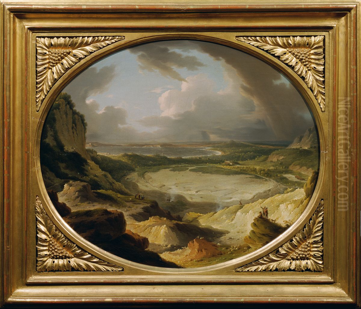 Die Solfatara gegen das Meer Oil Painting by Michael Wutky
