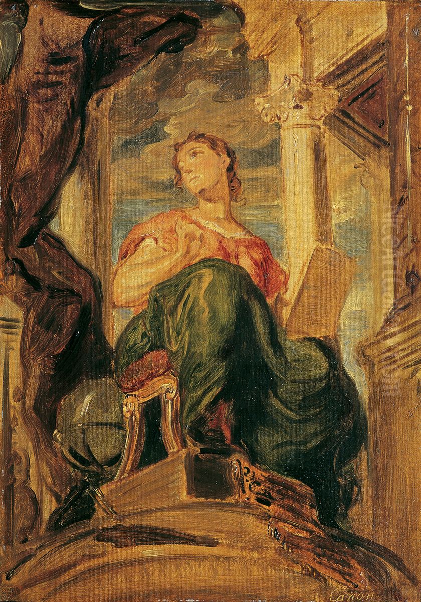 Die Muse Clio Oil Painting by Hans (Johann von Strasiripka) Canon