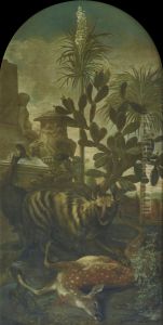 Hyena, Antelope and Cassowary in a Cactus Landscape