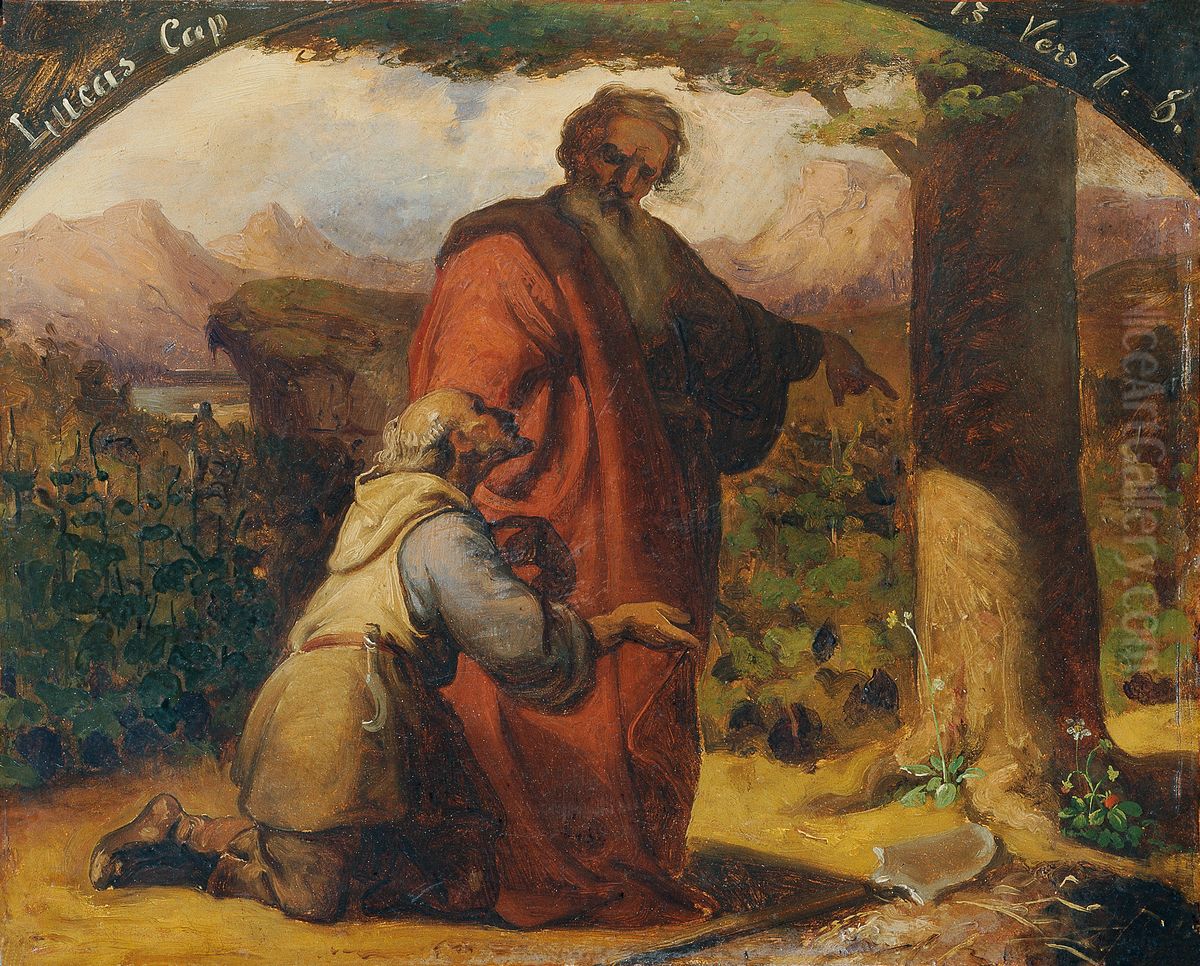 Das Gleichnis vom unfruchtbaren Feigenbaum Oil Painting by Carl Rahl