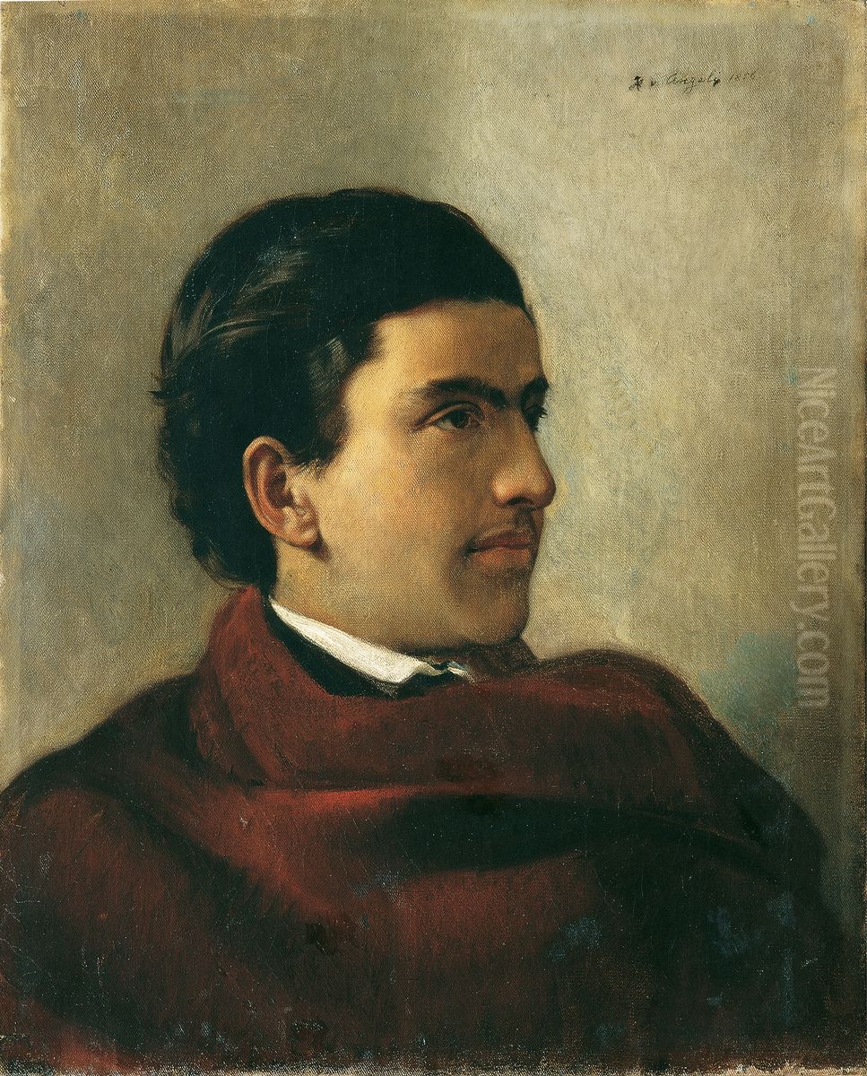 Der osterreichische Offizier Otto Pohl Oil Painting by Baron Heinrich von Angeli