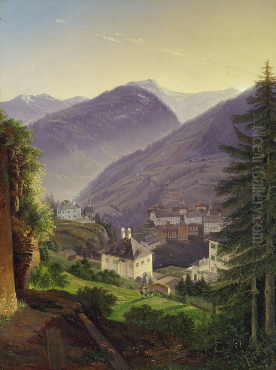 Wildbad Gastein Oil Painting by Emil Ludwig Lohr