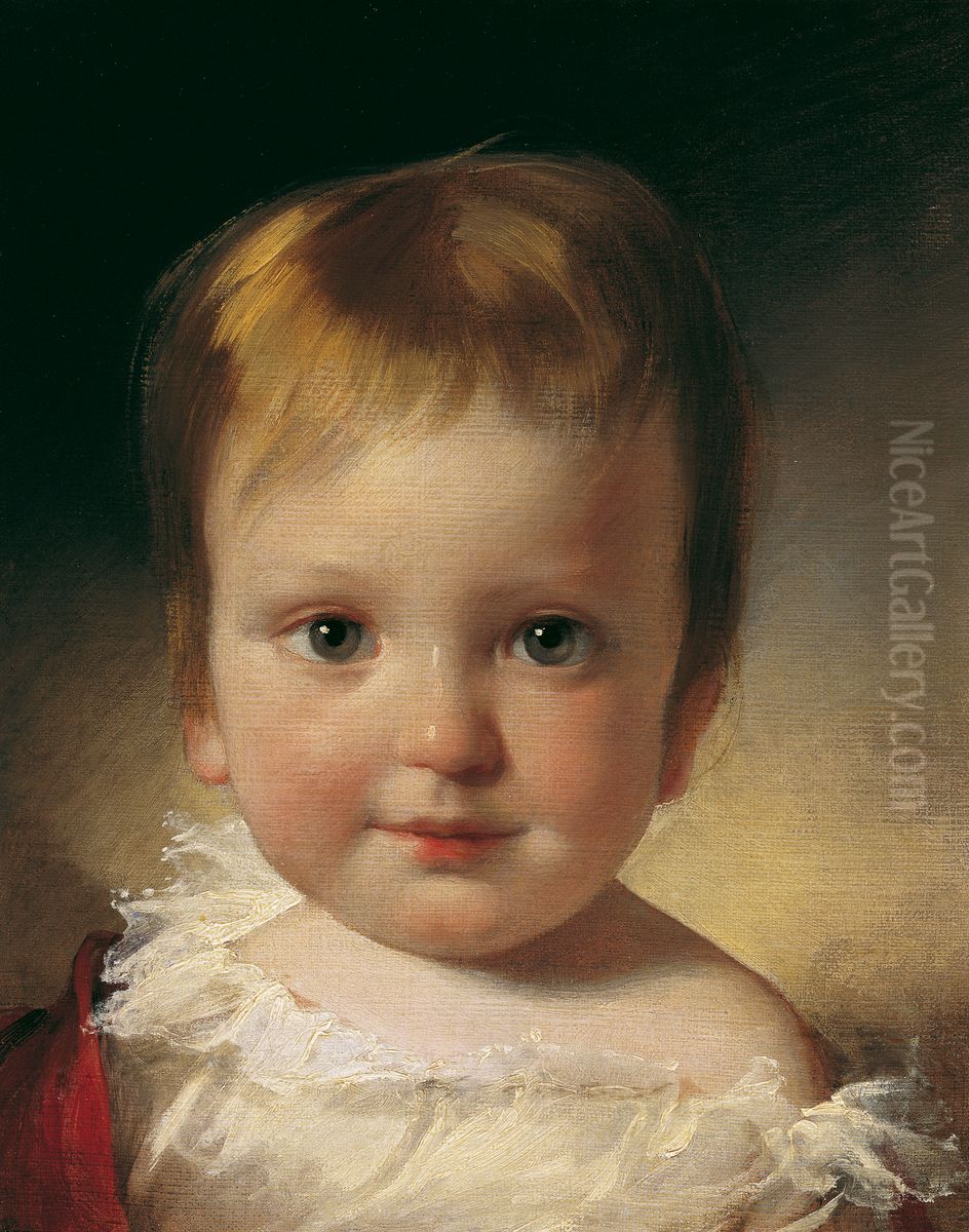Freiherr Alexander Vesque von Puttlingen als Kind Oil Painting by Friedrich von Amerling